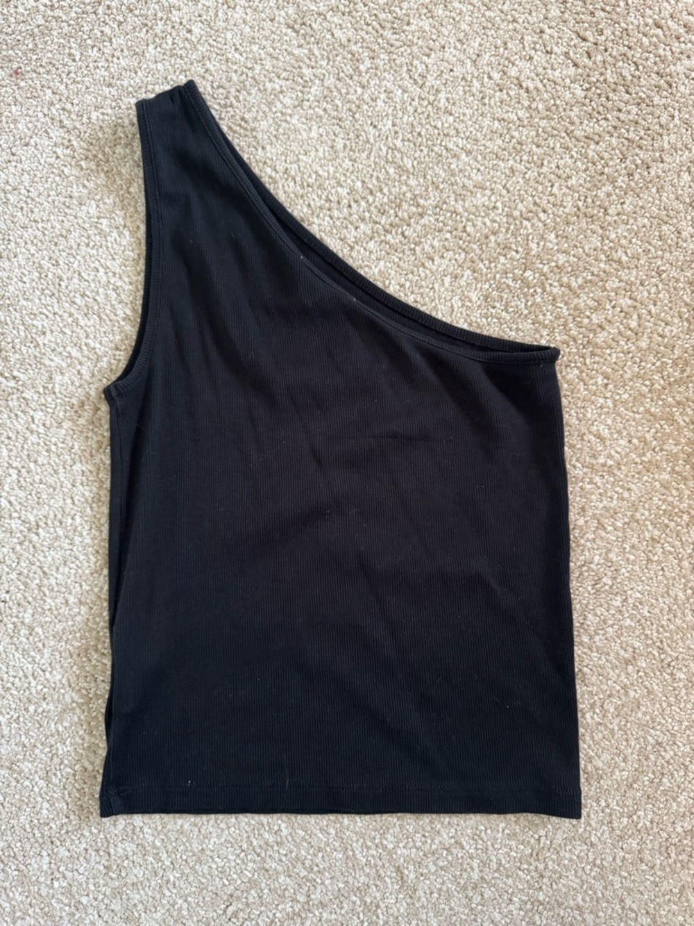 Madewell Black One-Shoulder Ribbed Tank - Picture 2 of 3